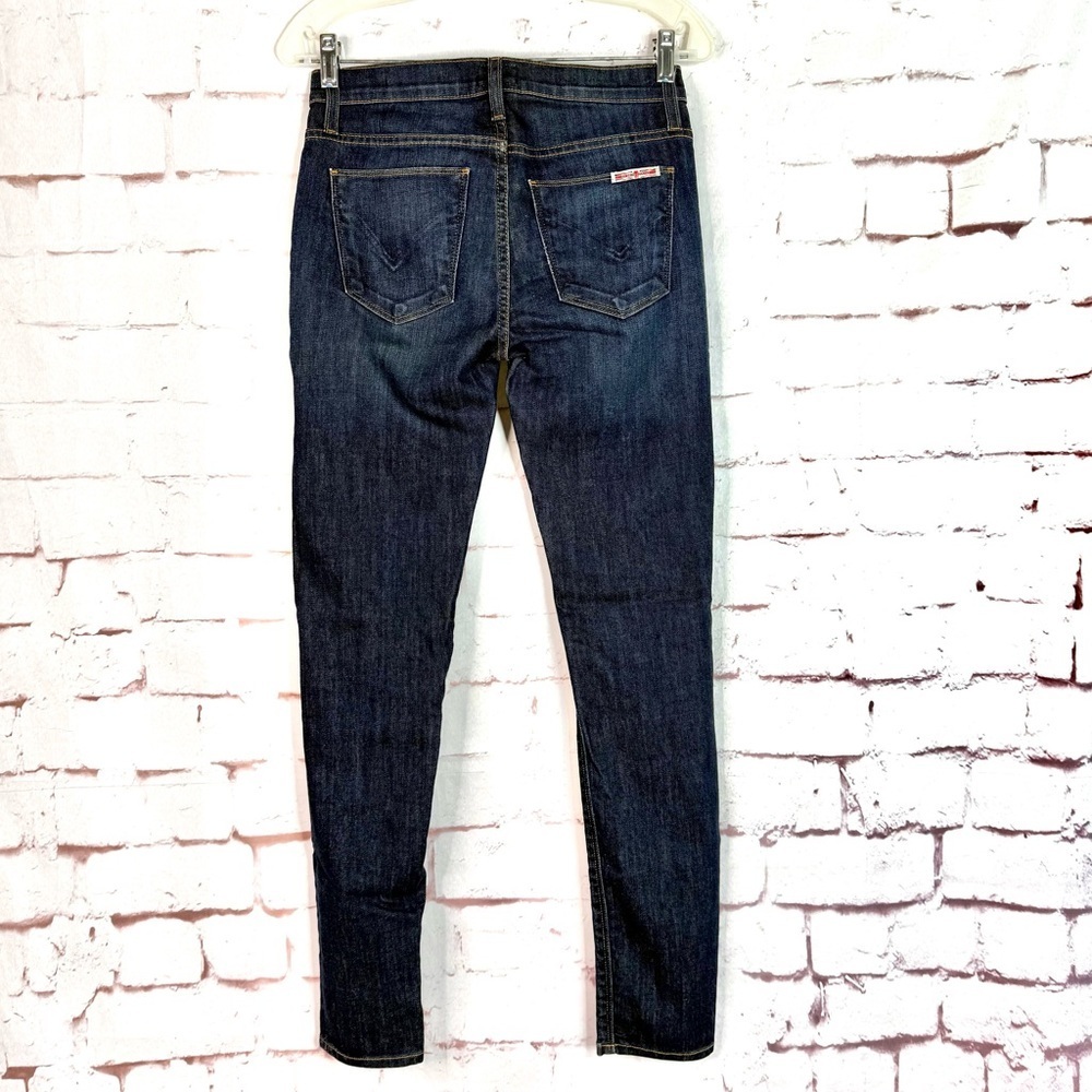 HUDSON Nico Midrise Size 26 Waist 32” Super Skinny Denim Dark Wash Blue Jeans - Picture 13 of 13